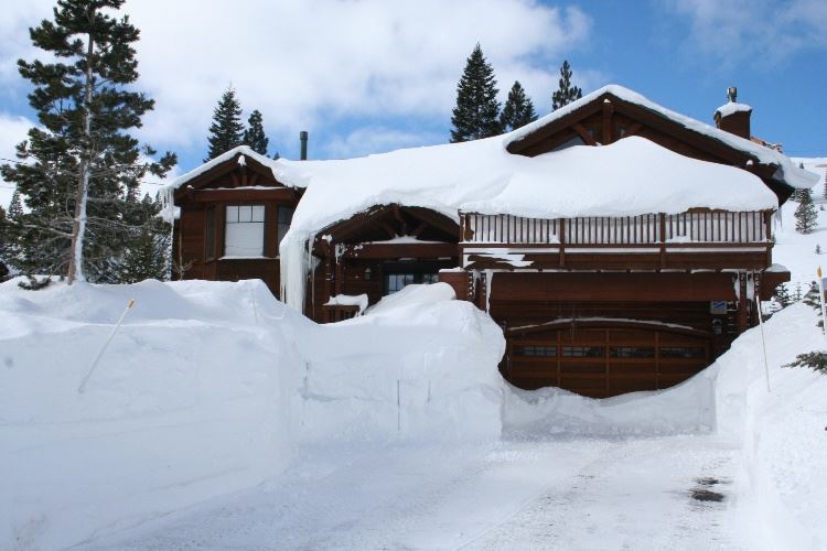 Truckee Home Covered in Snow